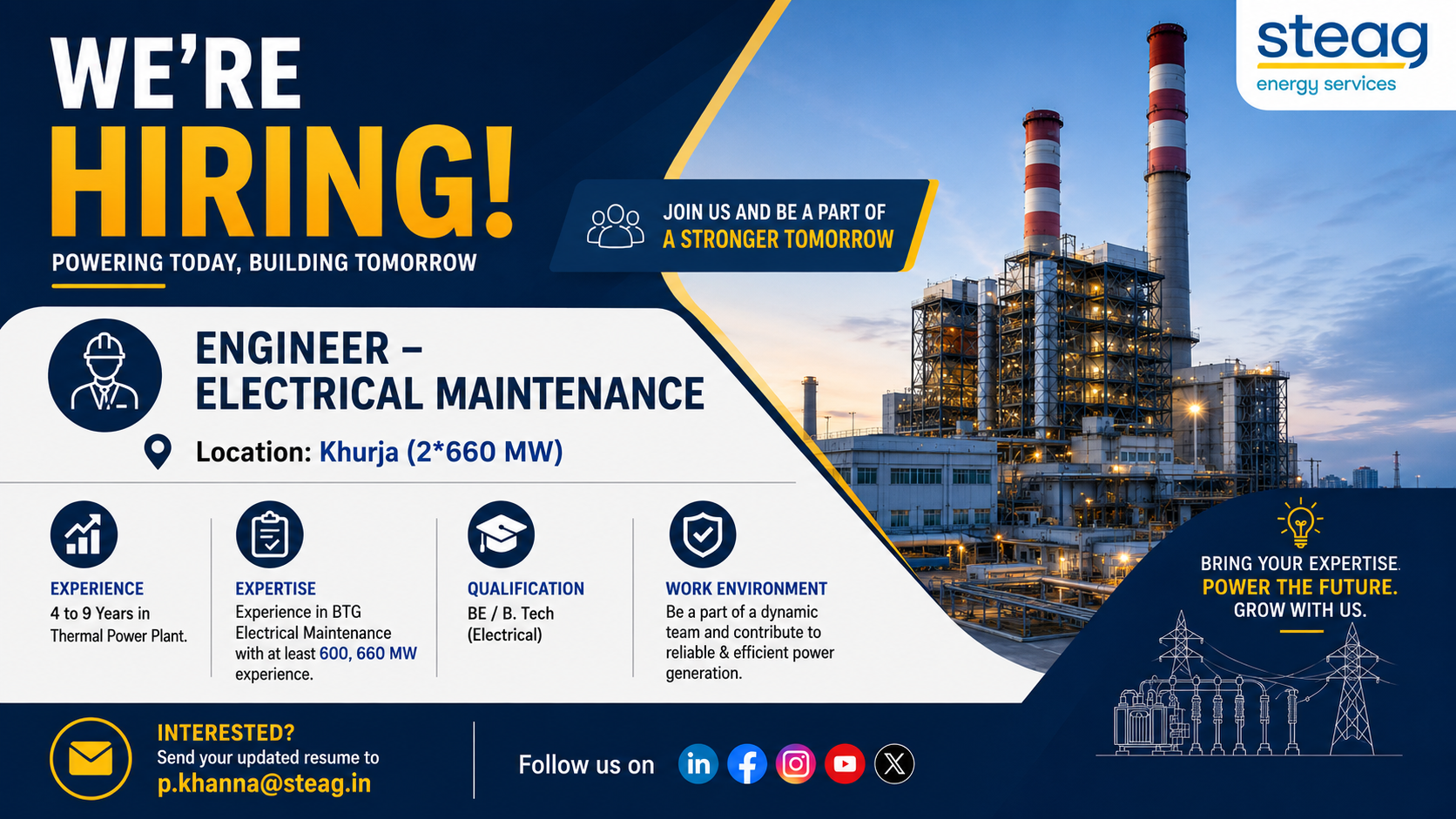 STEAG Energy Thermal Power Plant Jobs In Khurja 2026 Urgent Apply
